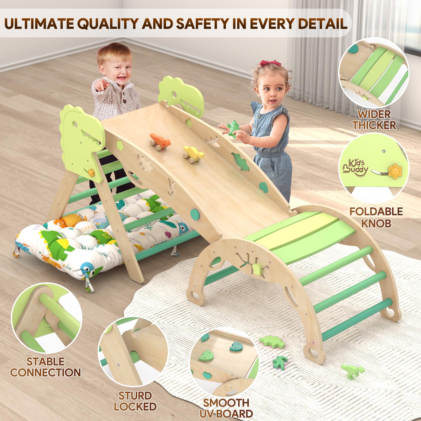 Tiny Land Montessori Triangle Set In Pikler Triangle